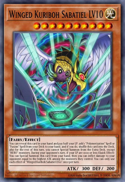 Winged Kuriboh Sabatiel LV10 card art