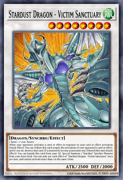 Stardust Dragon – Victim Sanctuary card art