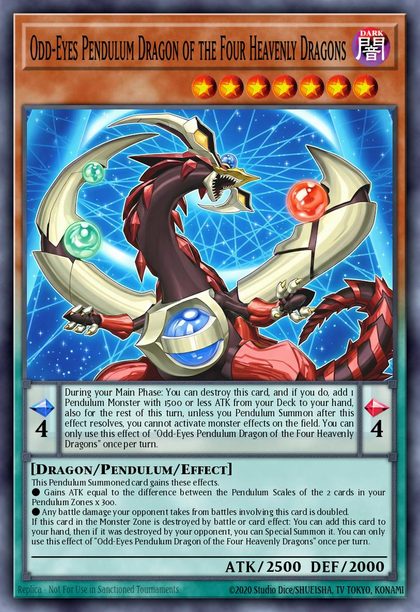 Odd-Eyes Pendulum Dragon, Four Heavenly Dragons card art
