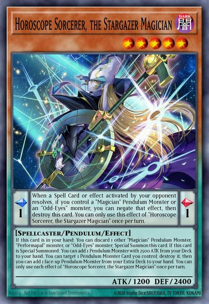 Horoscope Sorcerer, the Stargazer Magician card art