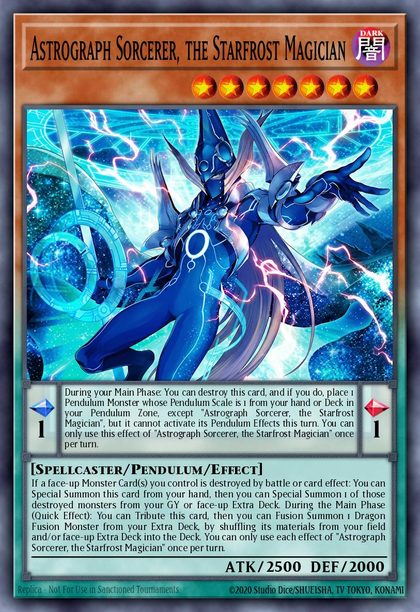 Astrograph Sorcerer, the Starfrost Magician card art